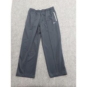 Vtg Nike Athletic dept Track Pants womens Large Black Zip Pockets Drawstring